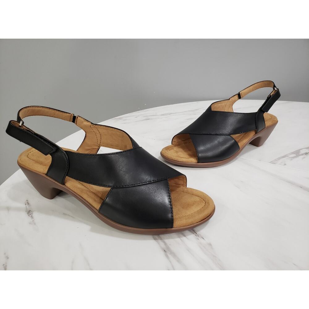 NEW SIZE‎ 7.5 WIDE - Easy Spirit Women's Chantal Heeled Sandal Black